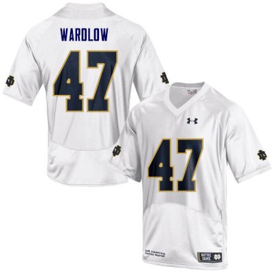 Notre Dame Fighting Irish Men's Kofi Wardlow #47 White Under Armour Authentic Stitched College NCAA Football Jersey WLM6799AP